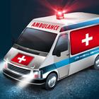 Ambulance d'urgence en ville icône