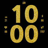 Gold Digital Watch Face