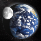 Earth and Moon Live Wallpaper icône