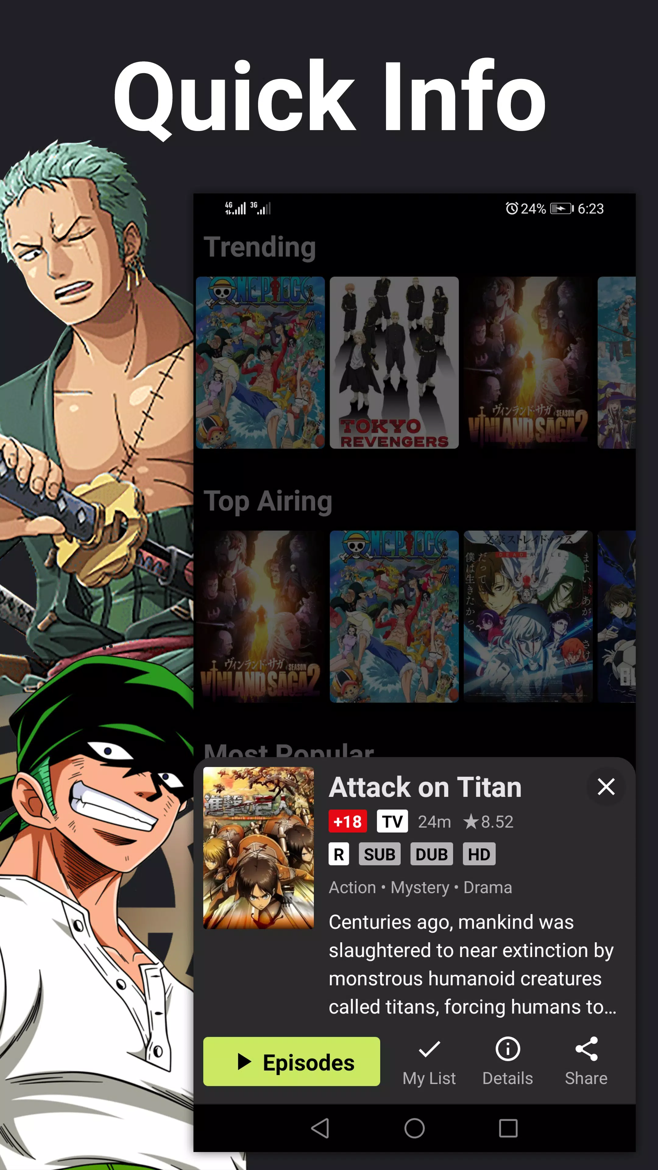 Zoro Tv Watch Anime HD APK (Android App) - Free Download