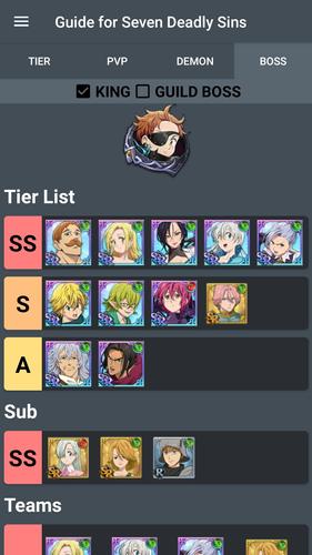 Guide For Seven Deadly Sins For Android Apk Download Modify tier labels, colors or position through the action bar on the right. apkpure com
