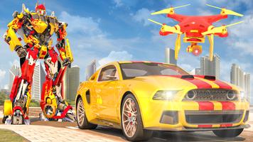 Grand Robot Hero Transform: Drone Car Robot Games Affiche