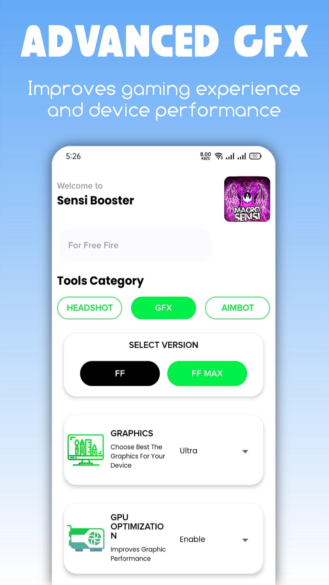 SENSI FASTER & BOOSTER - FF APK pour Android Télécharger