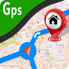 GPS, mapas, navegación y direcciones de conducción icono