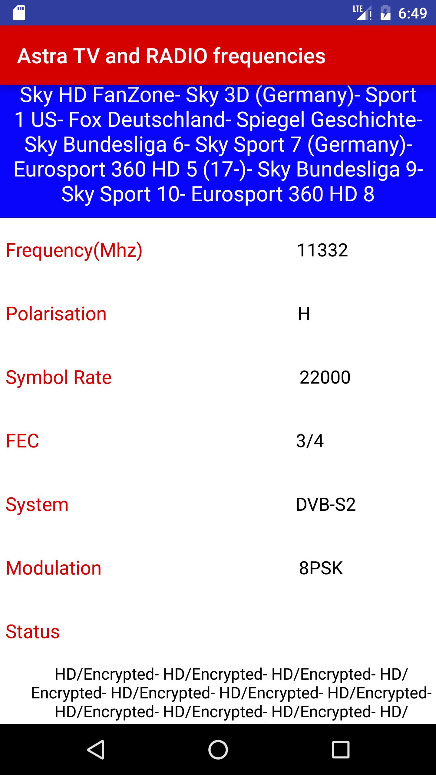 ASTRA TV and Radio Frequencies APK voor Android Download