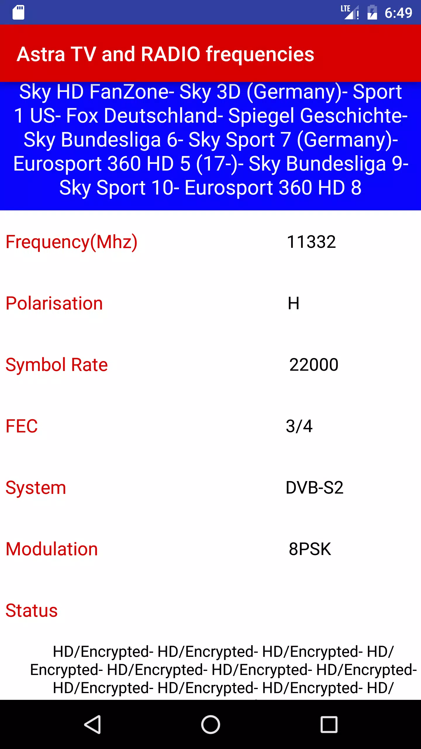 ASTRA TV and Radio Frequencies for Android - APK Download