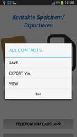 Enregistrer/Exporter Contacts capture d'écran 1