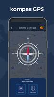 Peta kompas kiblat: kompas GPS syot layar 1