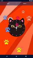 Cute Kitty Clock Wallpaper capture d'écran 3