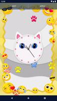 Cute Kitty Clock Wallpaper capture d'écran 2