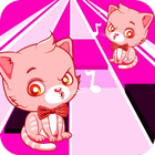 perfect pink tiles:cat piano-magic kids-music song icon
