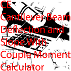 CantileverBeamDeflection&SlopeWithCoupleMomentCalc icon