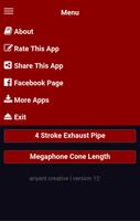 برنامه‌نما Four 4 Stroke Exhaust Pipe Calculator عکس از صفحه