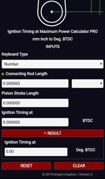 Ignition Timing at Maximum Power Calculator PRO 截图 5