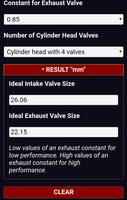 برنامه‌نما Ideal Four 4 Stroke Valve Size Calculator عکس از صفحه
