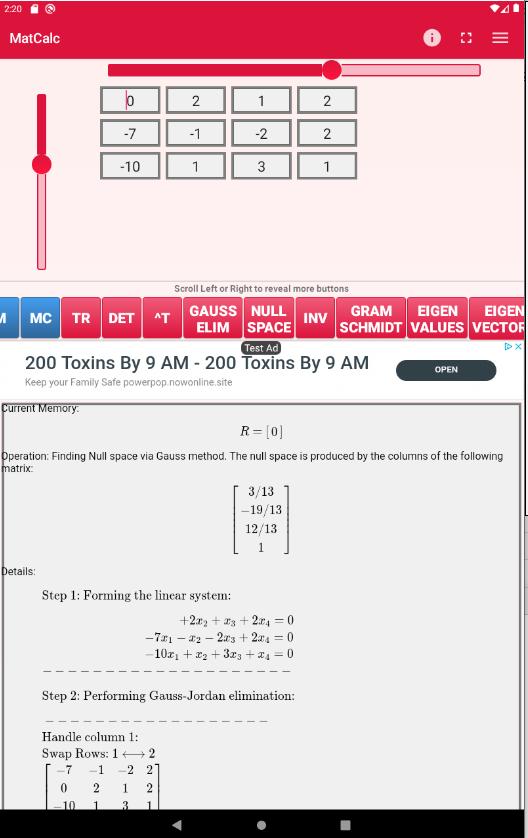 Matrix Calculator (Matrices with details) for Android - APK Download