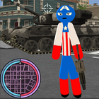 Stickman US Capitaine Cuerda Hero Gangster icono