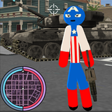 Stickman US Capitaine Cuerda Hero Gangster icono