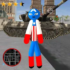 Stickman Capitaine american Rope Hero Gangster APK download
