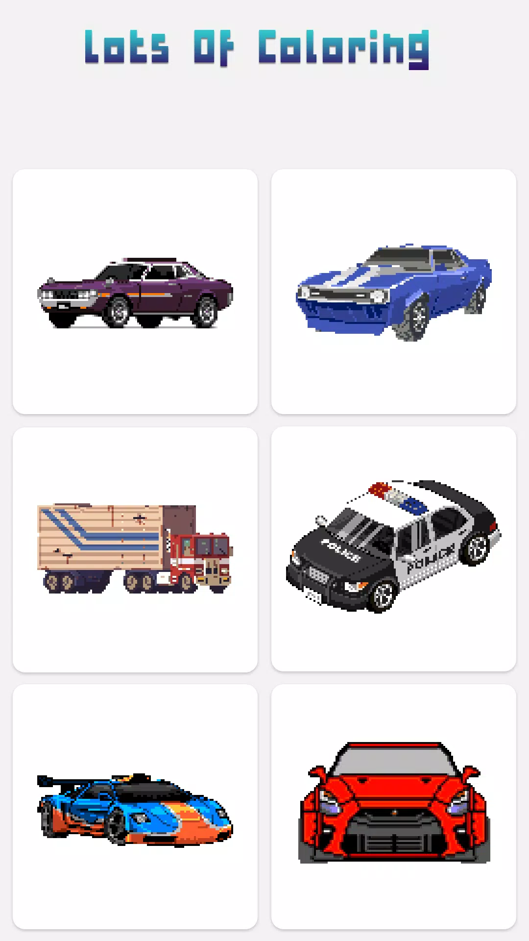 Pixel Art Voiture De Course Facile Voiture Color By Number: Pixel Art Voiture APK pour Android Télécharger