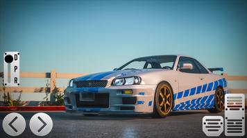 Skyline R34 GTR City Racetrack 海報