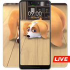 Cartoon yellow cute puppy live wallpaper icon