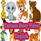 Cartoon story video english icon