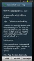 Answer Call Home button Easy capture d'écran 3