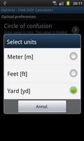 Vink DOF Calculator تصوير الشاشة 2
