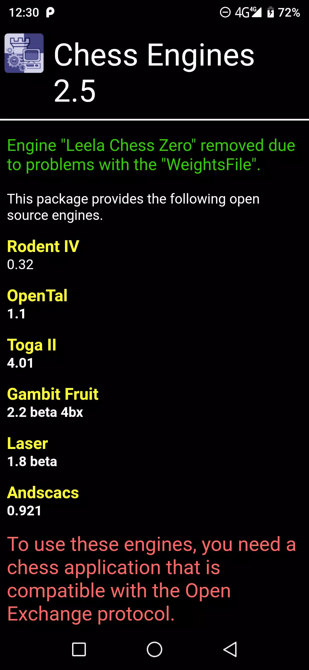 Chess engine pack OEX (50 Chess engines for android) Compatible with  Droidfish, Analyze this Pro. 