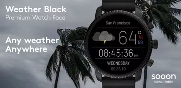 Weather Black Watch Face