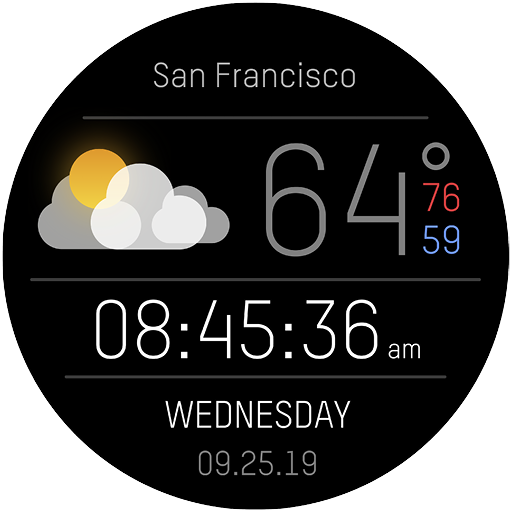 Weather Black Watch Face