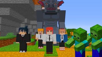 Chainsaw Man mod minecraft Plakat