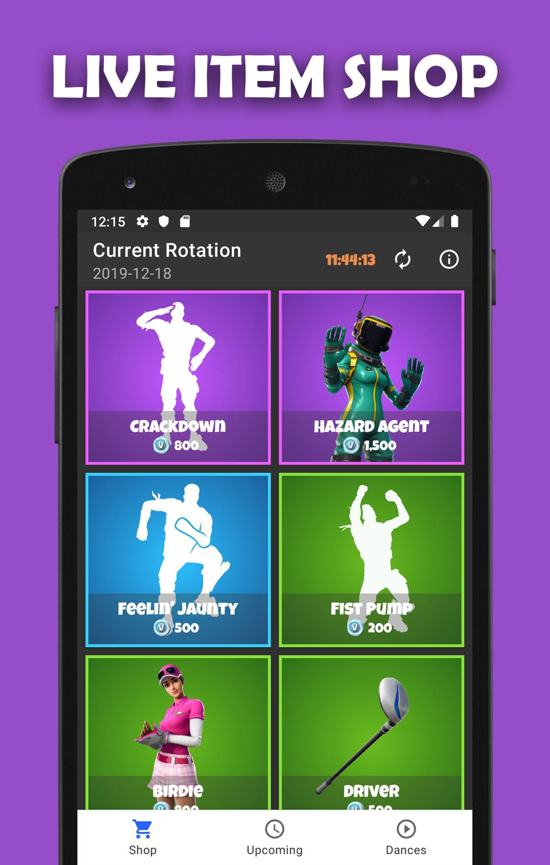 Battle Royale Item Shop Skins Dances Leaks For Android Apk Download - crackdown roblox emote dances