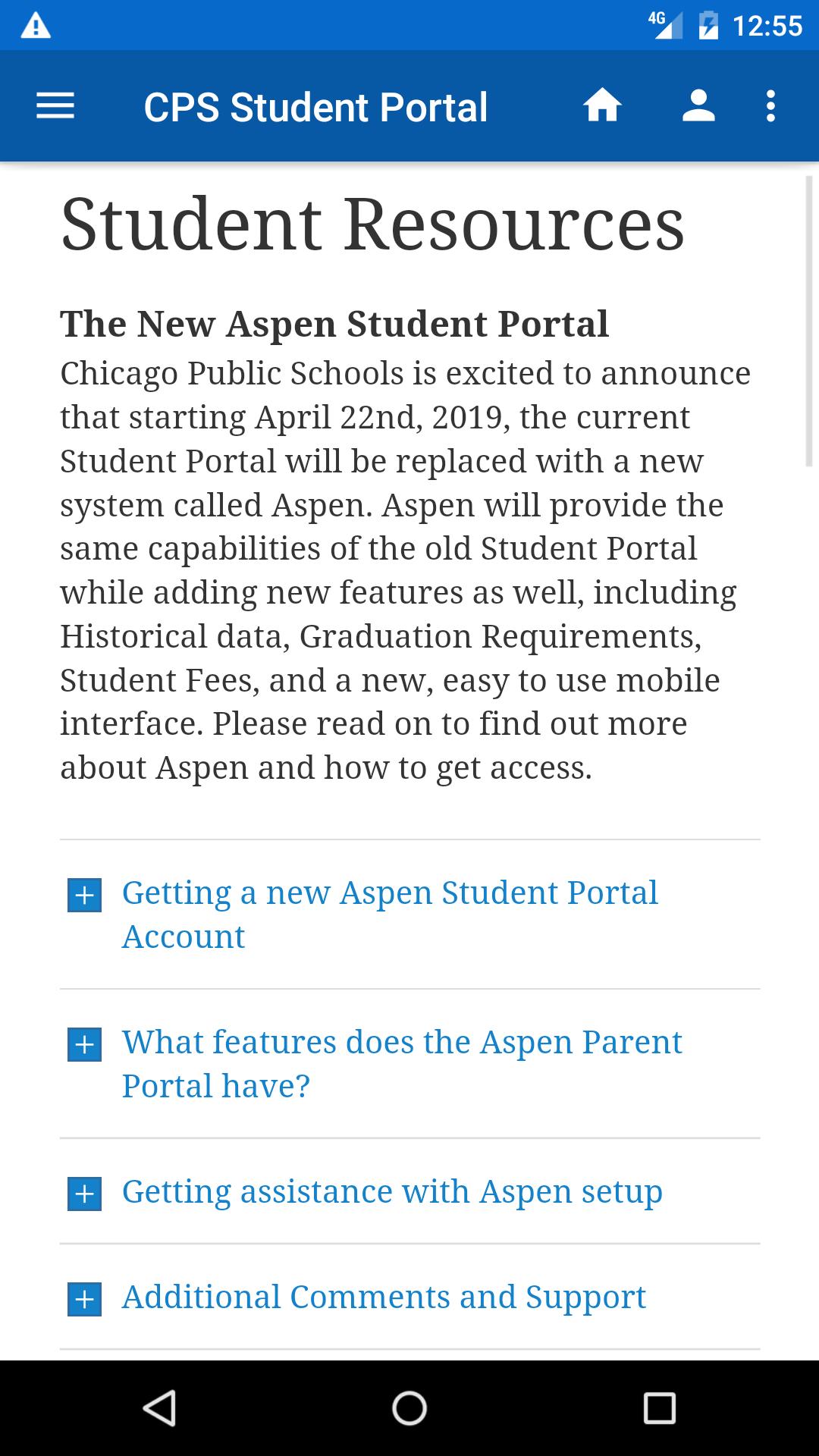 Student portal. CPS.