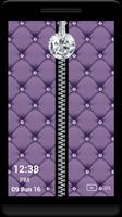 Purple Diamond Zipper Screen الملصق