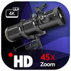 HD Telescope 45x Zoom Camera: Photo & Video icône