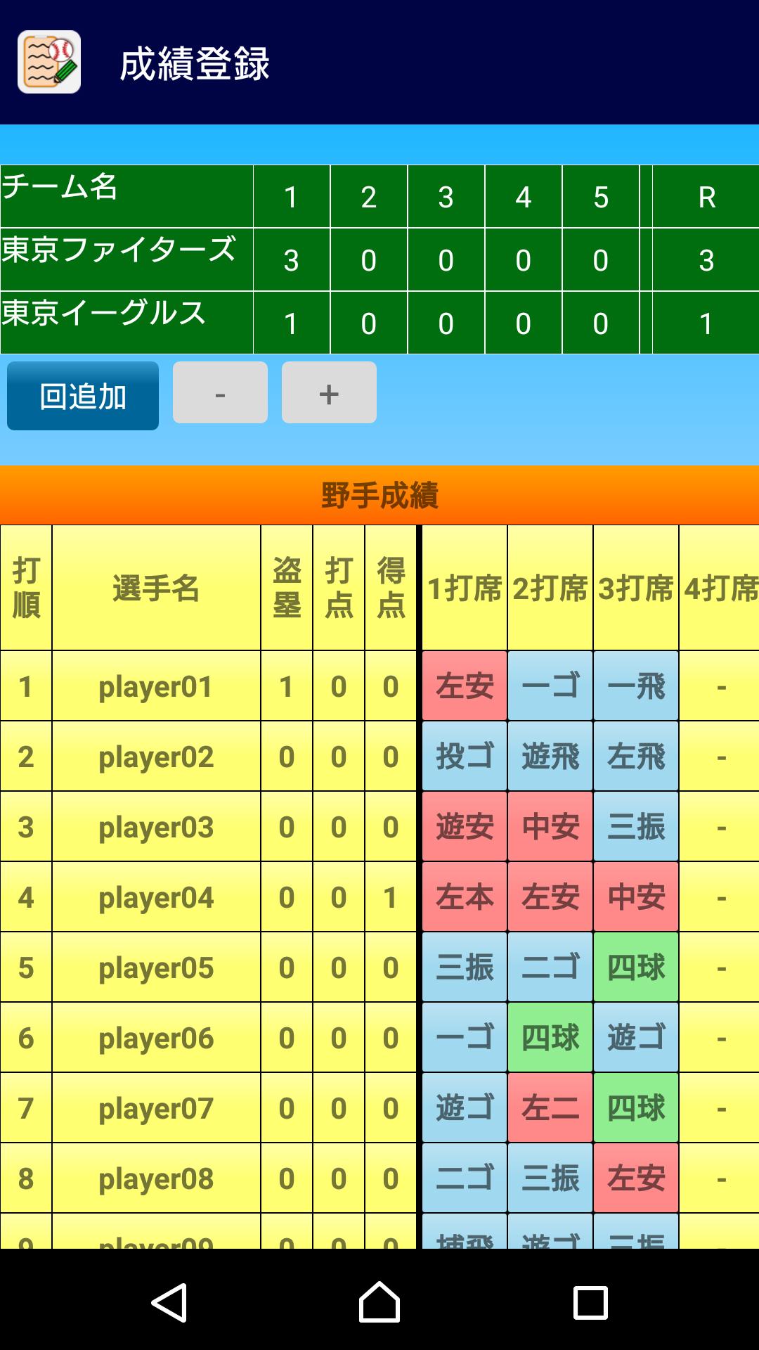 アプリ 野球 スコア