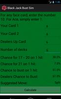 Black Jack Calculator capture d'écran 1