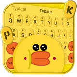 Yellow Cute Adorable Duck Keyboard Theme icône