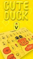 Yellow Cute Adorable Duck Keyboard Theme Affiche
