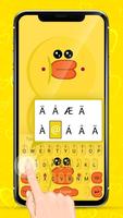 Yellow Cute Adorable Duck Keyboard Theme capture d'écran 1