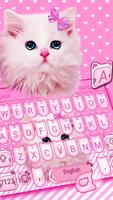 Nette rosa Bogen-Miezekatze-Tastatur Plakat