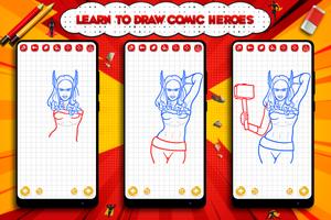 Learn to Draw Comic Heroes スクリーンショット 1