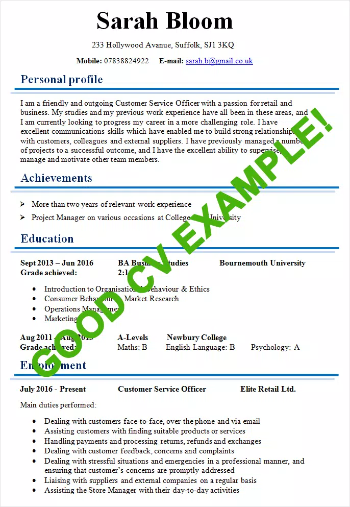 Cv Samples For Android Apk Download
