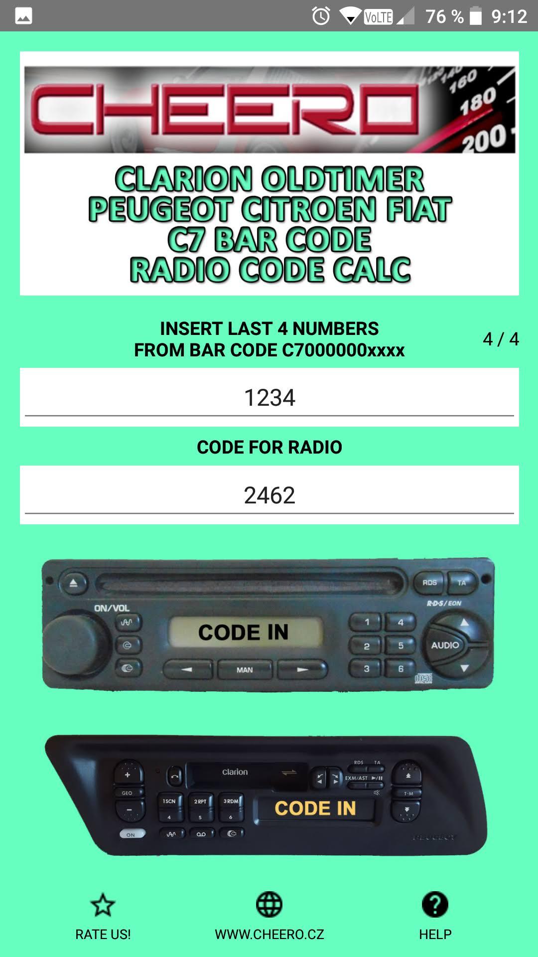 RADIO CODE for CLARION PU-2294 Latest Version 3.0.1 for Android