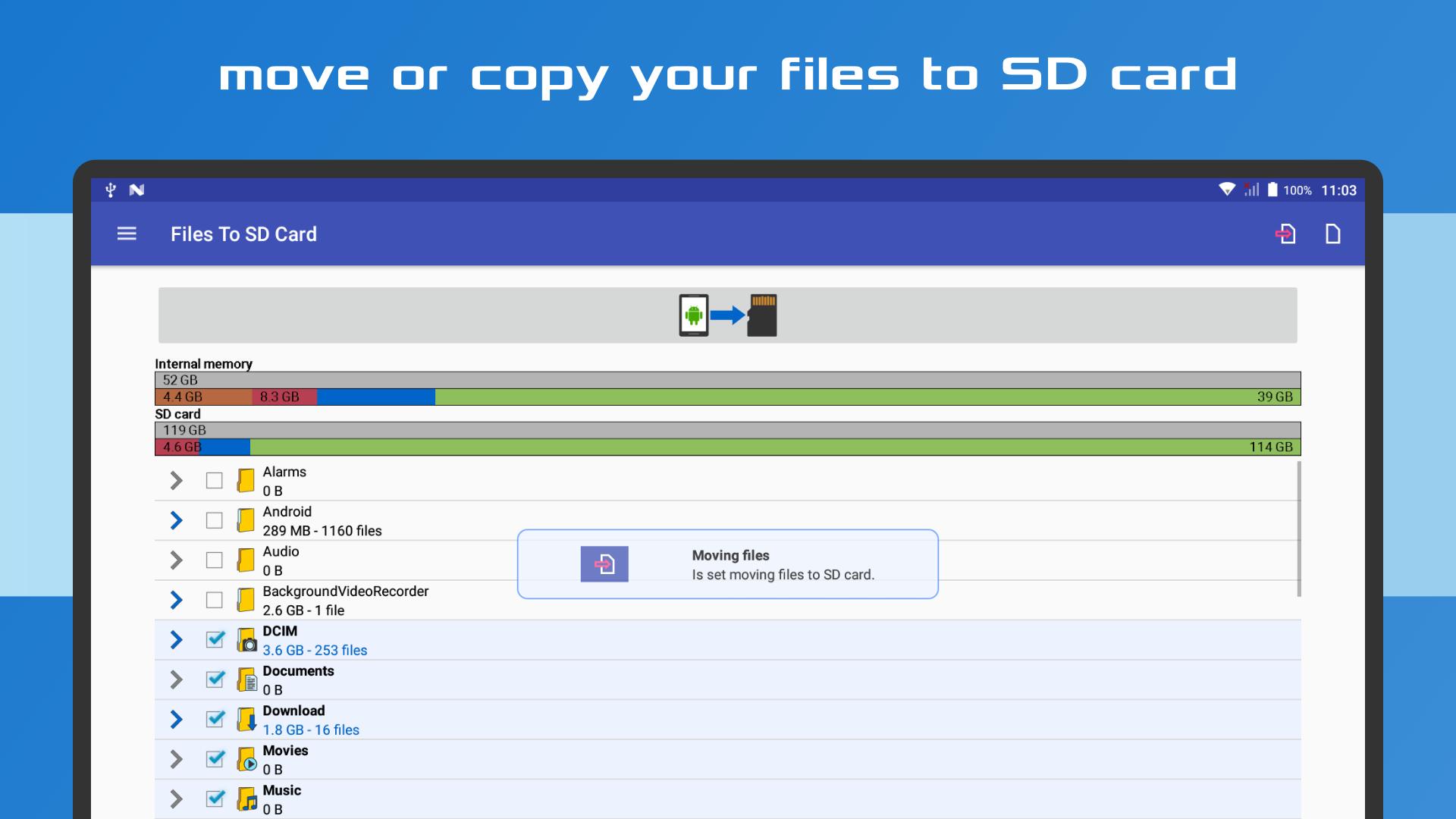 How to move files from internal storage to sd card android