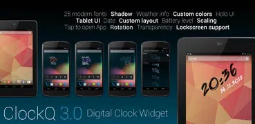 ClockQ - Digital Clock Widget