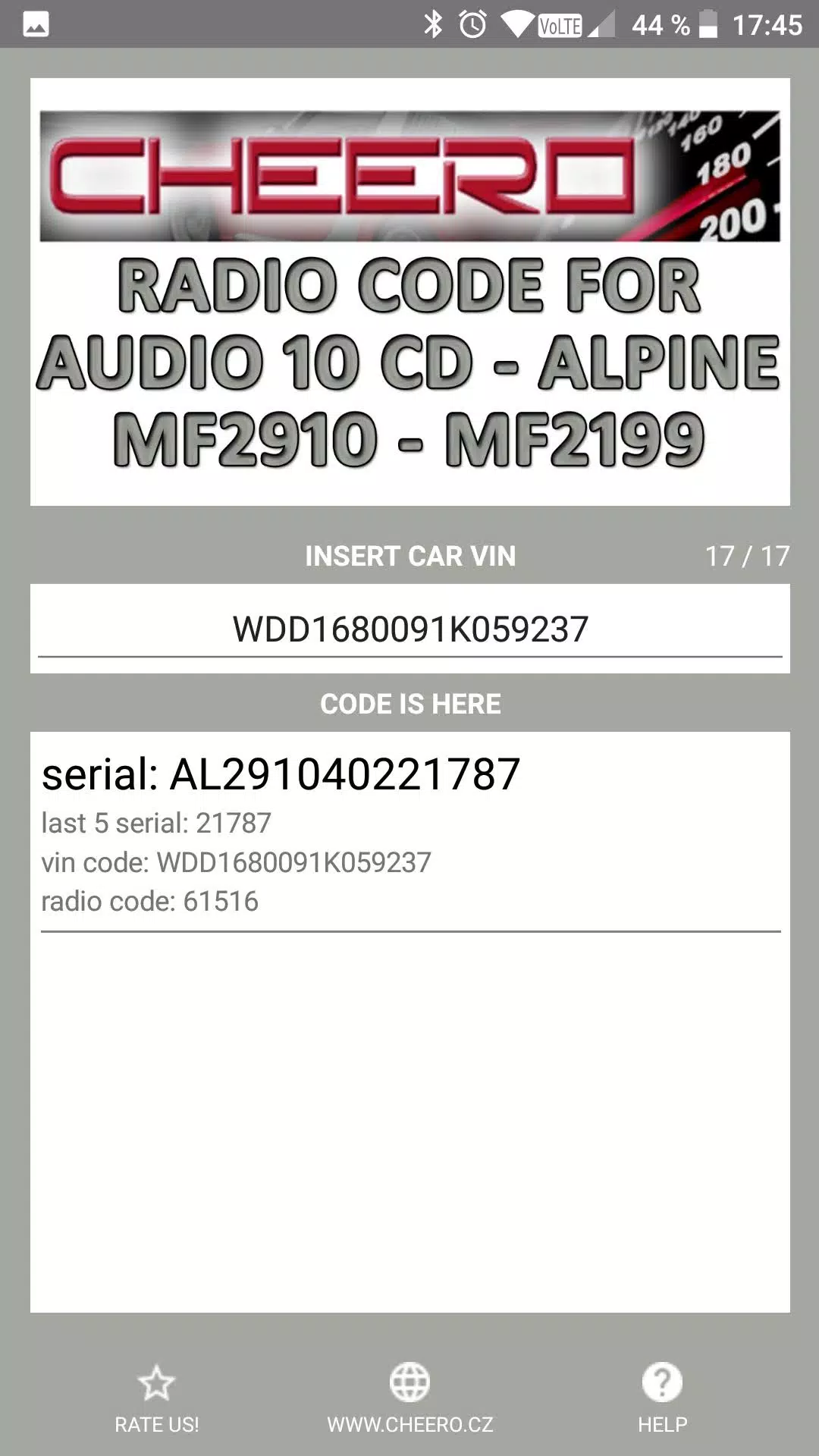 RADIO CODE for AUDIO 10 CD Latest Version 6.0.2 for Android