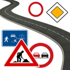 Driving school for kids, signs-icoon